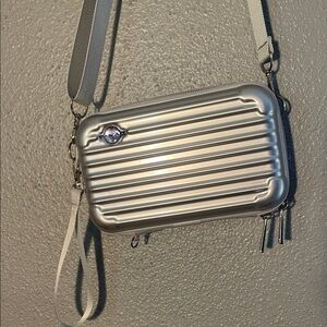 Pan Am Hard sided Silver Travel Bag crossbody